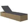 vidaXL Chaise longue Résine tressée Marron et gris foncé