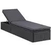vidaXL Chaise longue Résine tressée Noir et gris foncé