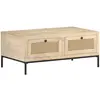 vidaXL Table basse 90x50x37 cm Bois de manguier et canne naturelle