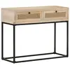 vidaXL Table console 100x35x76 cm Bois de manguier et canne naturelle
