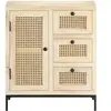 vidaXL Buffet 60x35x70 cm Bois de manguier massif et canne naturelle