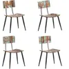 vidaXL Chaises à manger lot de 4 bois de récupération solide