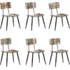 vidaXL Chaises à manger lot de 6 bois de récupération solide
