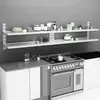 vidaXL Étagères murales flottantes à 2 niveaux 2 pcs Inox 300x30 cm