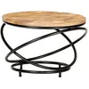 vidaXL Table basse Noir 60x60x40 cm Bois massif de manguier brut