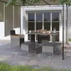 vidaXL Jeu de chaise et tabouret de jardin 4 pcs Résine tressée Gris