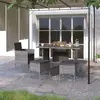vidaXL Jeu de chaise et tabouret de jardin 4 pcs Résine tressée Gris