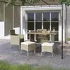vidaXL Jeu de chaise et tabouret de jardin 4 pcs Résine tressée Beige