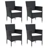 vidaXL Chaises de salle à manger de jardin 4 pcs Résine tressée Noir