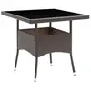 vidaXL Table de salle à manger de jardin Marron Résine tressée