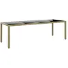 vidaXL Table de jardin avec dessus en verre beige résine tressée