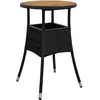 vidaXL Table de jardin Ø60x75 cm Acacia et résine tressée Noir