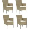 vidaXL Chaises de salle à manger de jardin 4 pcs Résine tressée Beige