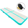 vidaXL Tapis gonflable de gymnastique avec pompe 400x100x15cm PVC Vert