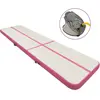 vidaXL Tapis gonflable de gymnastique avec pompe 600x100x15cm PVC Rose