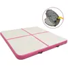 vidaXL Tapis gonflable de gymnastique avec pompe 200x200x10cm PVC Rose