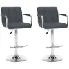 vidaXL Tabourets de bar lot de 2 gris similicuir