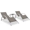 vidaXL Chaises longues 2 pcs avec table Aluminium Taupe