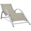 vidaXL Chaise longue textilène et aluminium crème