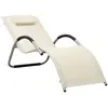 vidaXL Chaise longue textilène crème et gris