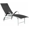vidaXL Chaise longue Textilène et aluminium Noir