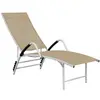 vidaXL Chaise longue Textilène et aluminium Crème