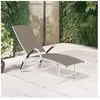 vidaXL Chaise longue Textilène et aluminium Taupe