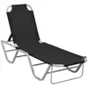 vidaXL Chaise longue aluminium et textilène noir