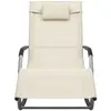 vidaXL Chaise longue textilène crème et gris