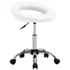 vidaXL Chaise de travail roulante Blanc Similicuir