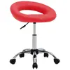 vidaXL Chaise de travail roulante Rouge Similicuir