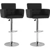 vidaXL Tabourets de bar lot de 2 noir similicuir