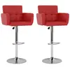 vidaXL Tabourets de bar lot de 2 rouge similicuir