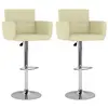 vidaXL Tabourets de bar lot de 2 crème similicuir