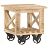 vidaXL Table d'appoint avec roues 40x40x42 cm Bois de manguier brut