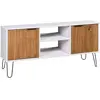 vidaXL Meuble TV New York blanc et naturel bois de pin massif