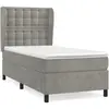 vidaXL Sommier à lattes de lit et matelas Gris clair 90x190 cm Velours