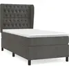 vidaXL Sommier à lattes de lit et matelas Gris foncé 90x200 cm Velours
