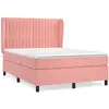 vidaXL Sommier à lattes de lit avec matelas Rose 140x200 cm Velours