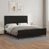 vidaXL Cadre de lit avec tête de lit Noir 180x200 cm Similicuir