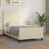vidaXL Sommier avec tête de lit Crème 100x200 cm Similicuir