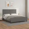 vidaXL Cadre de lit avec tête de lit Gris 160x200 cm Similicuir