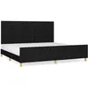 vidaXL Cadre de lit avec tête de lit Noir 200x200 cm Tissu