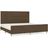 vidaXL Cadre de lit avec tête de lit marron foncé 200x200 cm Tissu