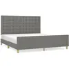 vidaXL Cadre de lit avec tête de lit Gris foncé 160 x 200 cm Tissu