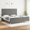 vidaXL Cadre de lit avec tête de lit Gris foncé 180 x 200 cm Tissu