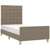 vidaXL Cadre de lit avec tête de lit Taupe 100x200 cm Tissu