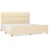 vidaXL Cadre de lit avec tête de lit Crème 200 x 200 cm Tissu