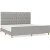 vidaXL Cadre de lit avec tête de lit Gris clair 200x200 cm Tissu