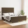 vidaXL Vidaxl Cadre De Lit Sans Matelas Marron Foncé 140x190 Cm Tissu